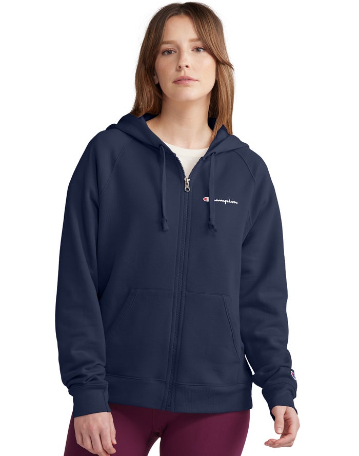 Champion Powerblend Fleece Full Zip - Naisten Laivastonsininen Huppari - Suomi 8523976-XI